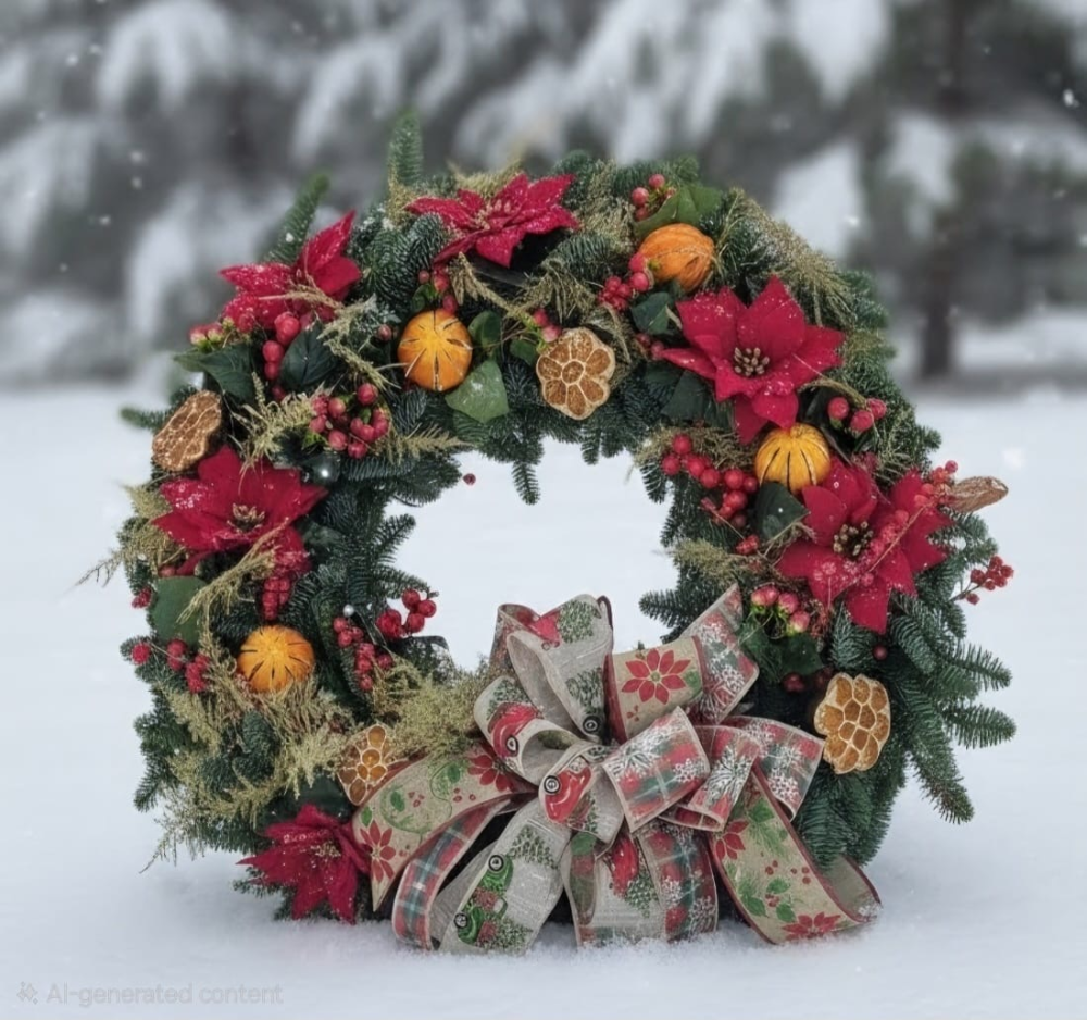 Fresh door wreath